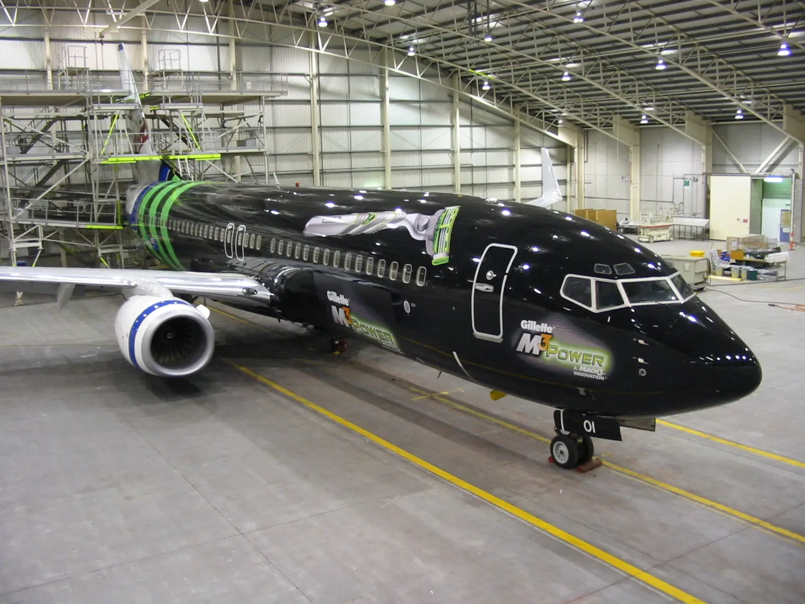 Gillette branded aircraft wrap